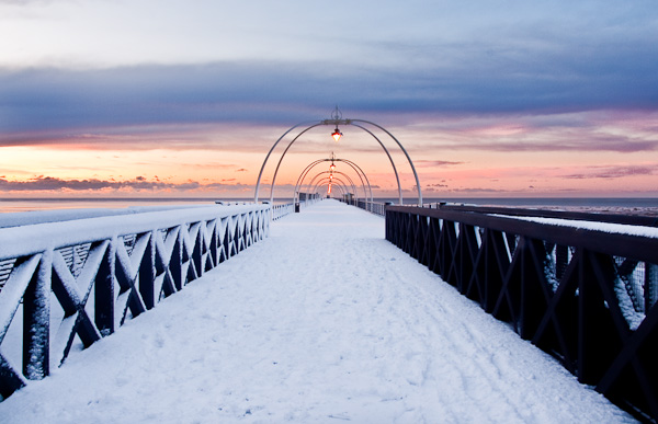 Snow on Southport Pier