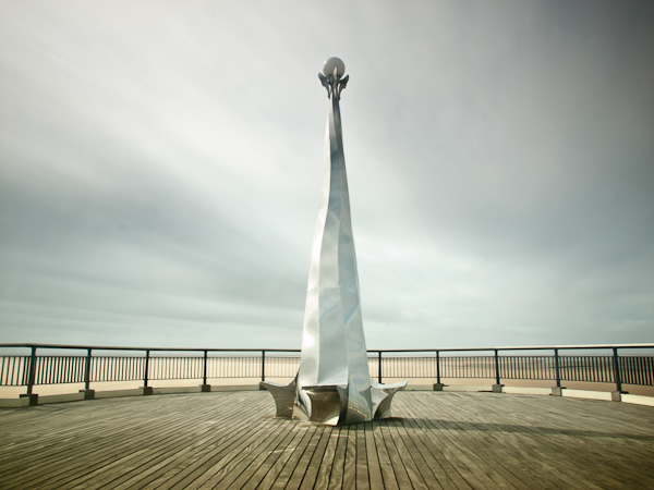 The sculpture at the end of Southport Pier